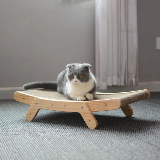 Deluxe Solid Wood Scratcher Bed – Comfort & Fun for Your Feline